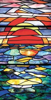 Sullivan and Son | Funeral Service | Funeral Directors A stained glass window depicting the sun rising over the ocean.